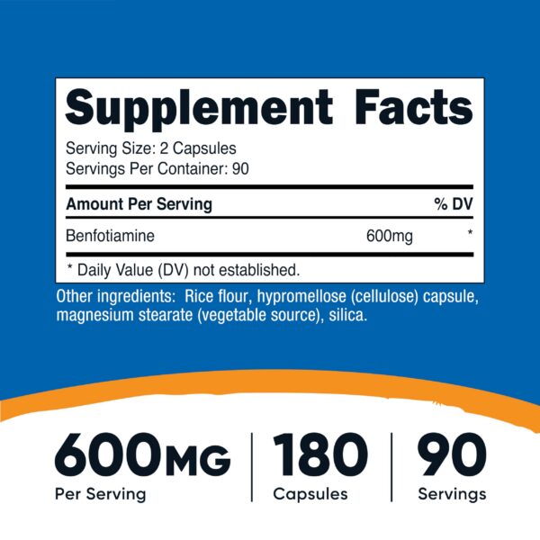 Cápsulas Benfotiamine 600 mg