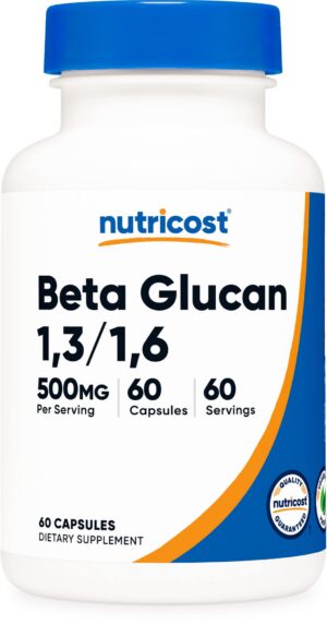 Frente del envase Nutricost Beta Glucan 500 mg