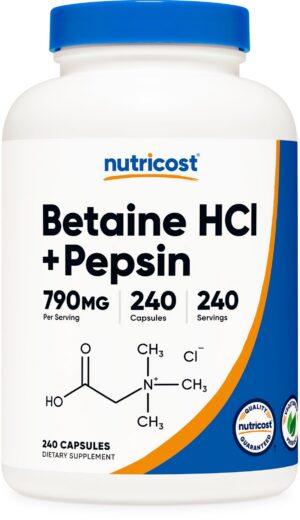 Caja Nutricost Betaína HCl Pepsina
