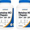 Nutricost Betaína HCl con Pepsina cápsula frontal