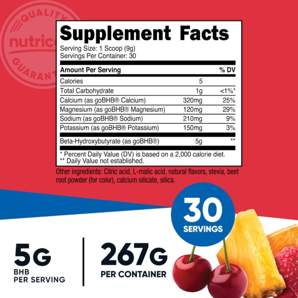 Etiqueta frontal de Nutricost BHB Salts Drink Mix