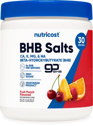 Frasco de Nutricost BHB Salts Drink Mix