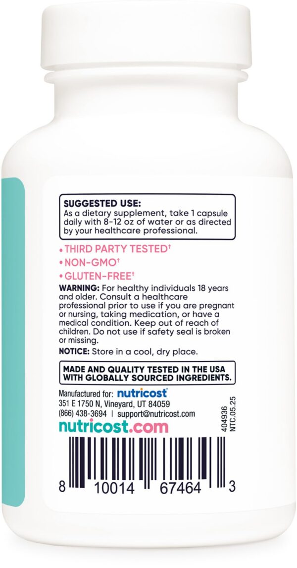 Etiqueta de ácido fólico por cápsula