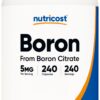 Frasco de cápsulas vegetarianas de Boro Nutricost 5mg 240 unidades
