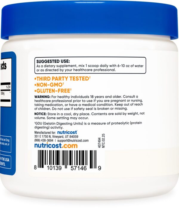 Frasco de bromelina Nutricost 8 onzas