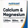 Version 1.0.0 Botella de Nutricost Calcio y Magnesio 240 tabletas soporte óseo
