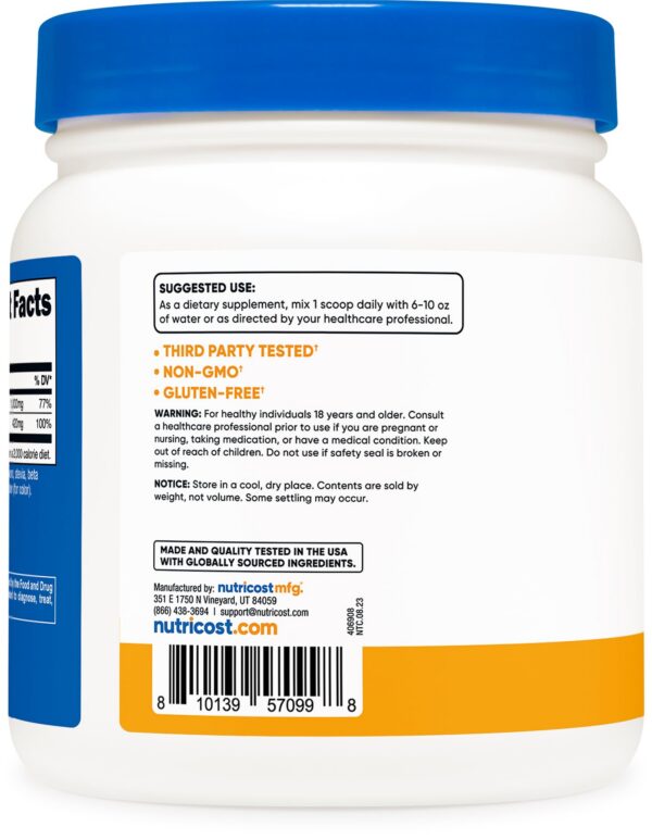 Envase de Nutricost Calcium Magnesium Powder