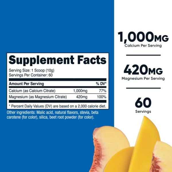 Etiqueta nutricional de Nutricost Calcium Magnesium Powder