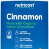 Nutricost Canela Orgánica suplemento cápsulas 150 unidades