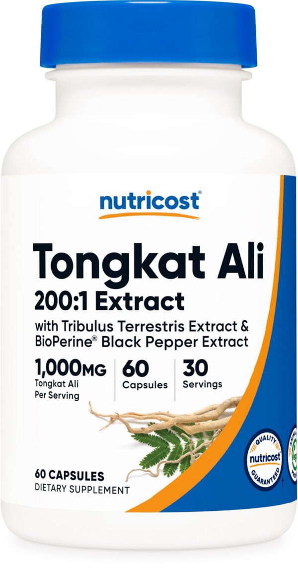 Nutricost cápsulas Tongkat Ali 1000mg botella frontal