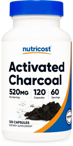 Nutricost carbón activado 520mg botella 120 cápsulas