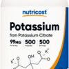 Frasco de citrato de potasio 99 mg de Nutricost