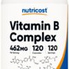 Nutricost complejo vitamina B 462mg con vitamina C 120 cápsulas