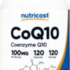 Botella de cápsulas vegetarianas CoQ10 100 mg de Nutricost