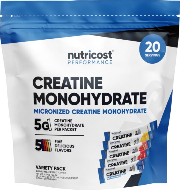 Stickpacks Nutricost creatina monohidratada frente