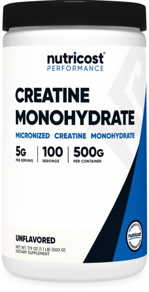 Frasco de Nutricost Creatine Monohydrate