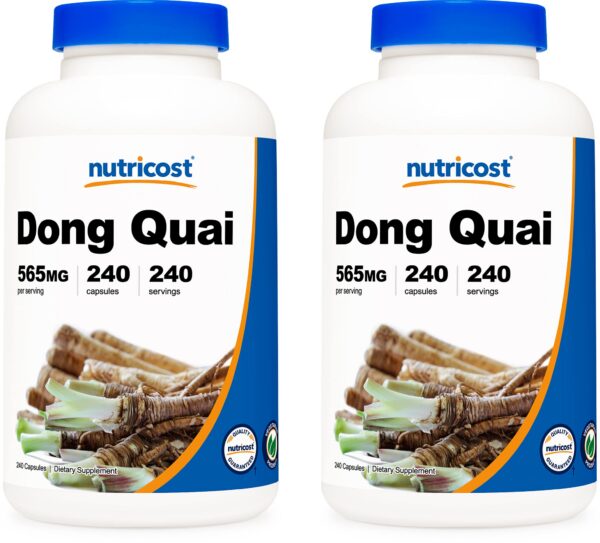 Botellas de Nutricost Dong Quai 565mg 240 cápsulas