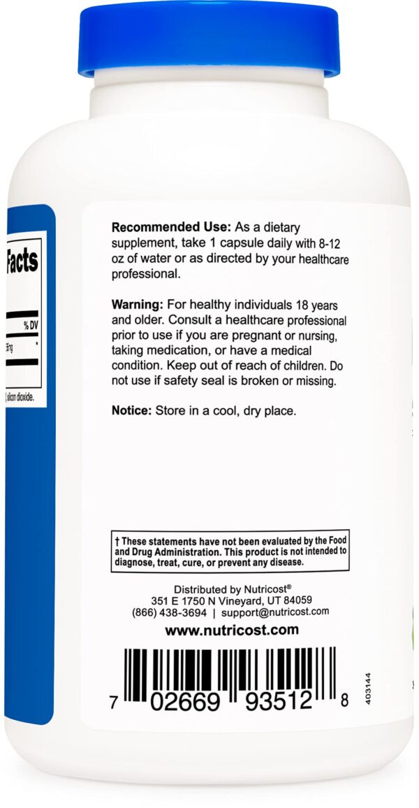 Detalle etiquetas Nutricost Dong Quai 565 mg cápsulas