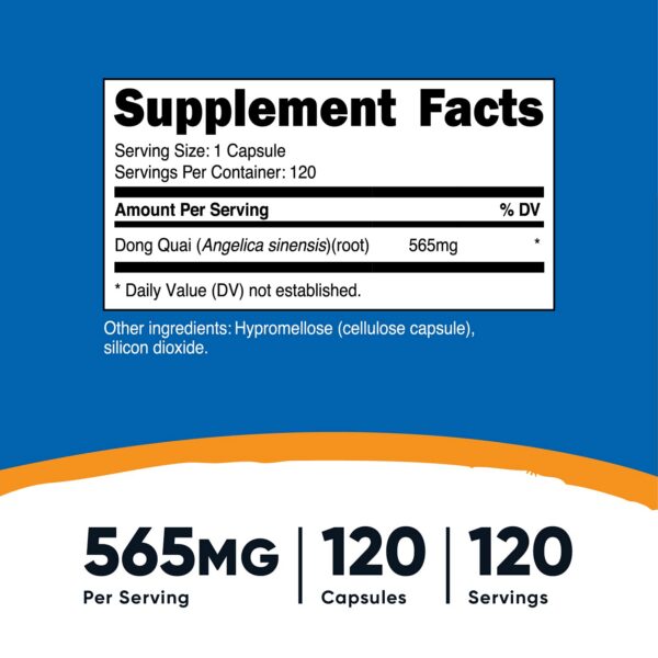 Etiqueta frontal Nutricost Dong Quai suplemento herbal