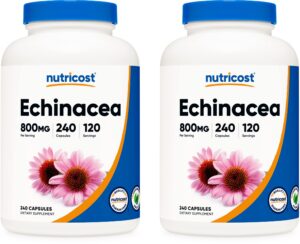 Version 1.0.0 Nutricost Echinacea 800mg cápsulas vegetarianas paquete 2 frascos