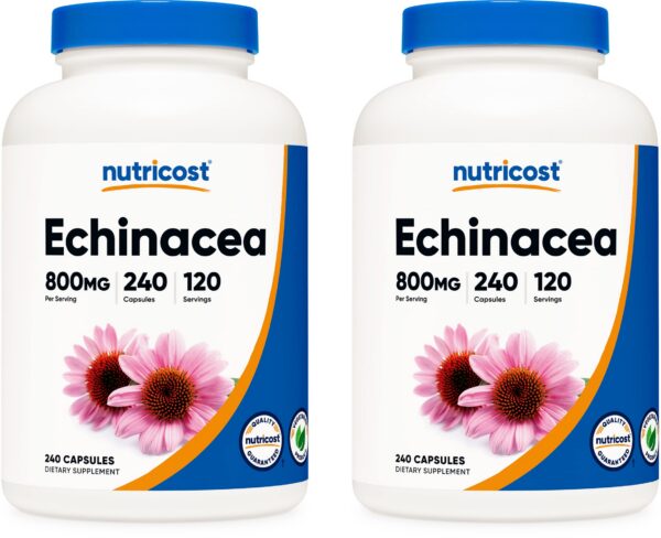 Nutricost Echinacea 800mg cápsulas vegetarianas paquete 2 frascos