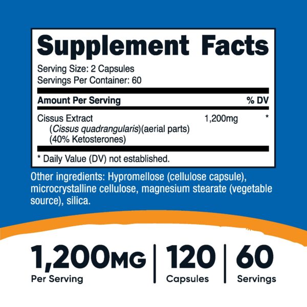 Version 1.0.0 Etiqueta suplemento Nutricost Cissus Quadrangularis 1200mg