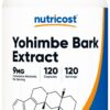 Botella Nutricost Extracto Corteza Yohimbe 450mg 120 cápsulas