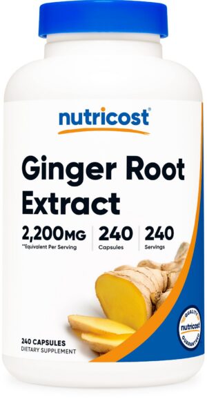 Nutricost extracto raíz jengibre 2200mg 240 cápsulas