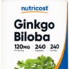 Nutricost Ginkgo Biloba 120 mg 240 cápsulas suplemento antioxidante