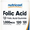 Nutricost gomitas ácido fólico 120 unidades sabor frutas del bosque