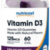 Nutricost gomitas de vitamina d3 5000 iu sabor frutos rojos