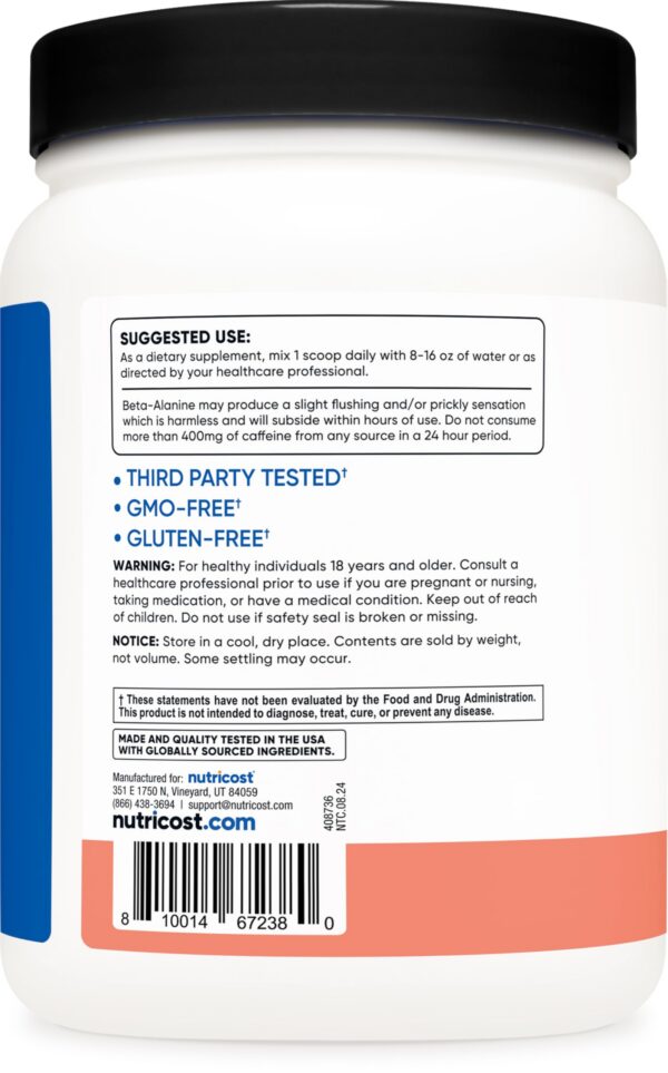 Frasco con información de ingredientes