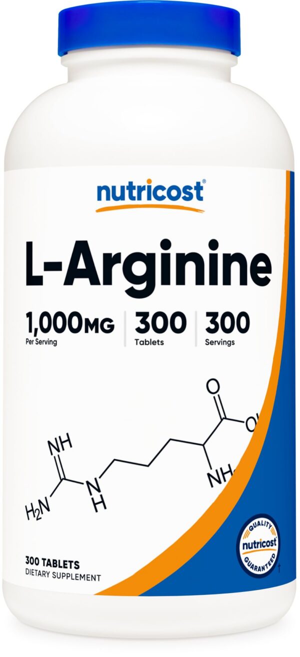 Version 1.0.0 Nutricost L-Arginina 1000 mg tableta etiqueta frontal