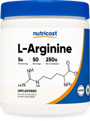 Version 1.0.0 Frasco de Nutricost L-Arginine polvo 250 g