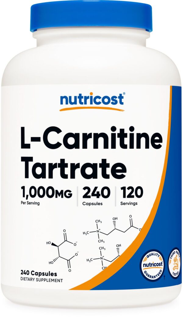 Frasco de Nutricost L-Carnitina Tartárica 240 cápsulas