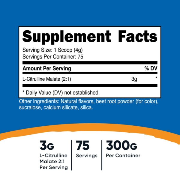 Etiqueta y frasco Nutricost L-Citrulline Malate 2:1