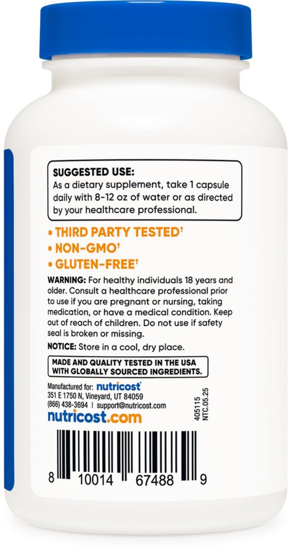 Detalle de etiqueta Nutricost L-Glicina 1000 mg