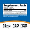 Version 1.0.0 Etiqueta de Nutricost L-Metilfolato 15 mg