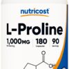 Frasco de Nutricost L-Proline 1000 mg