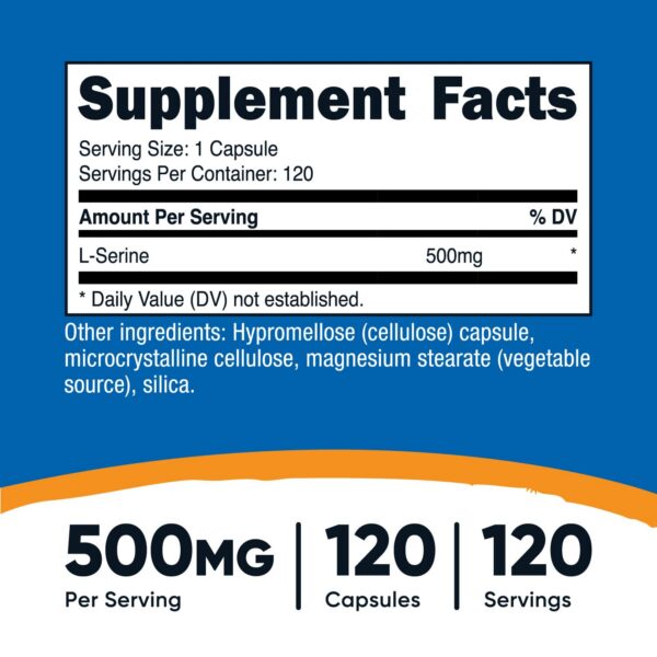 Etiqueta Nutricost L-Serina 500 mg