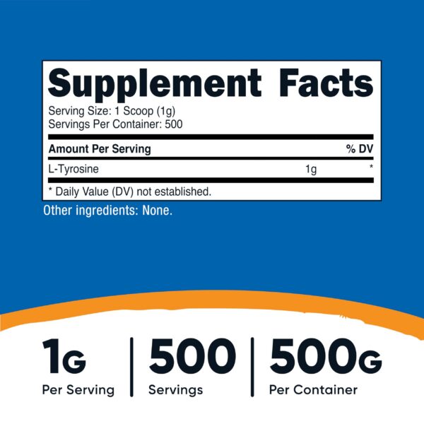 Version 1.0.0 Etiqueta de L-Tirosina Nutricost