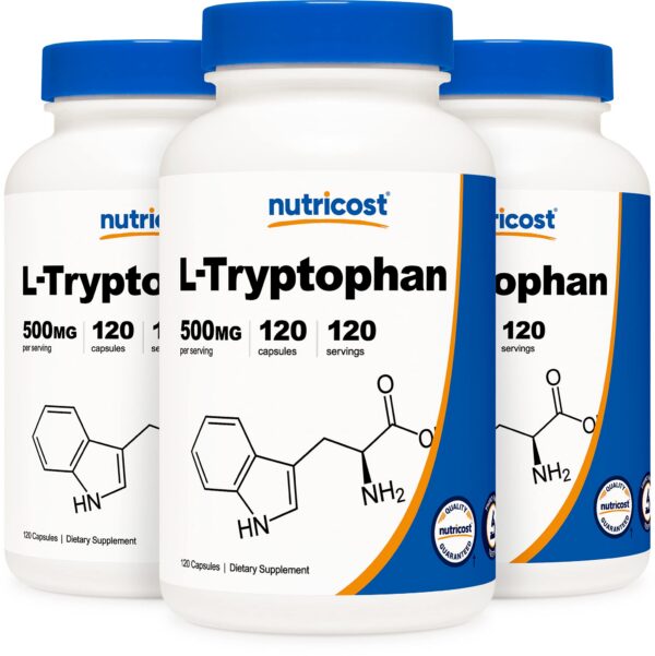 Nutricost L-Triptófano 500mg cápsula frasco