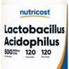 Nutricost Lactobacillus Acidophilus probiótico 120 cápsulas 500 millones UFC