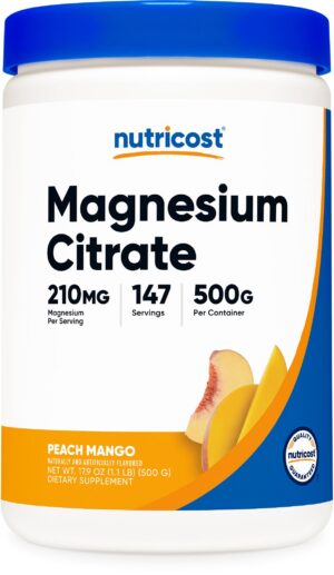 Nutricost Citrato de Magnesio Durazno Mango Frasco