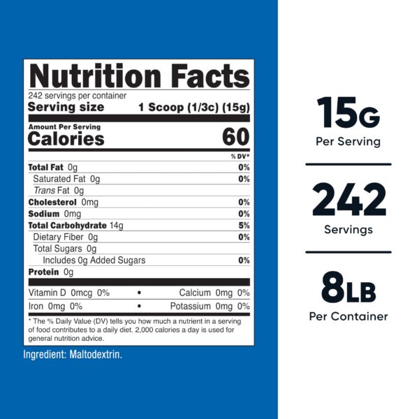 Vista lateral del envase Nutricost Maltodextrin