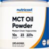 Frente del envase Nutricost MCT Oil Powder 0.5 libra
