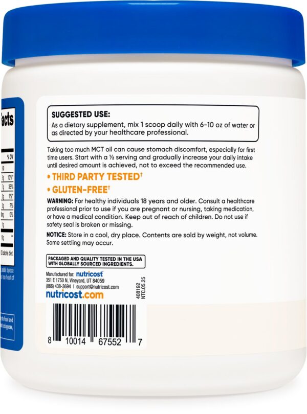 Detalles de mezcla MCT C8/C10/C6