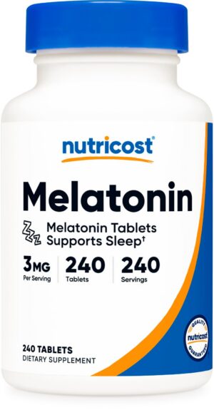 Version 1.0.0 Nutricost melatonina 3mg 240 tabletas envase frontal