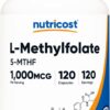 Version 1.0.0 Frente de la etiqueta Nutricost Methylfolate 1000mcg