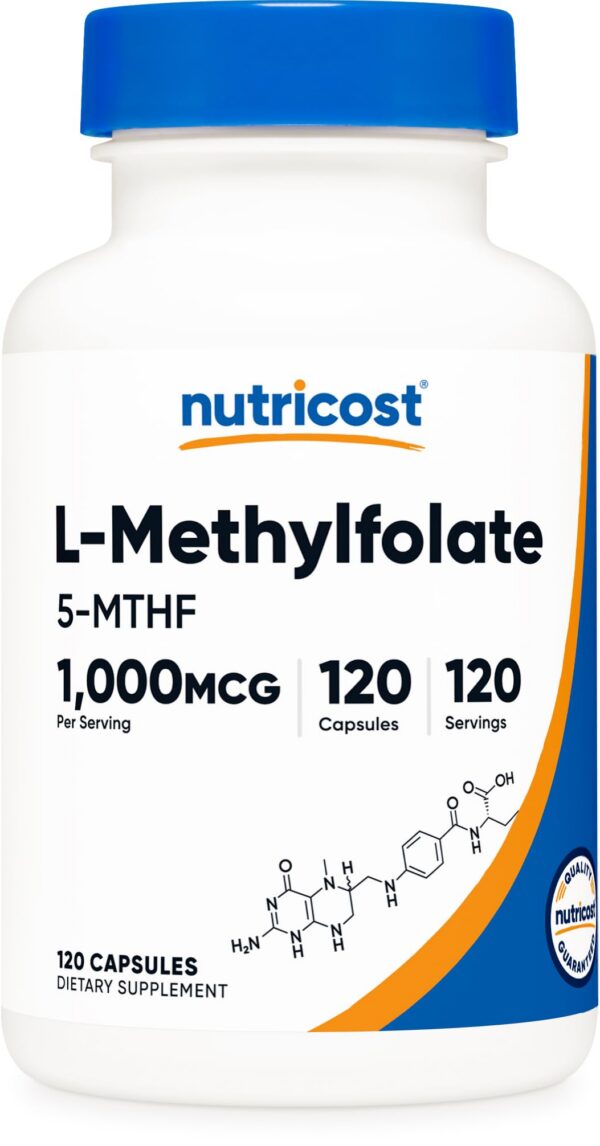 Version 1.0.0 Frente de la etiqueta Nutricost Methylfolate 1000mcg